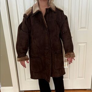 Women's Dark Brown Shearling Coat